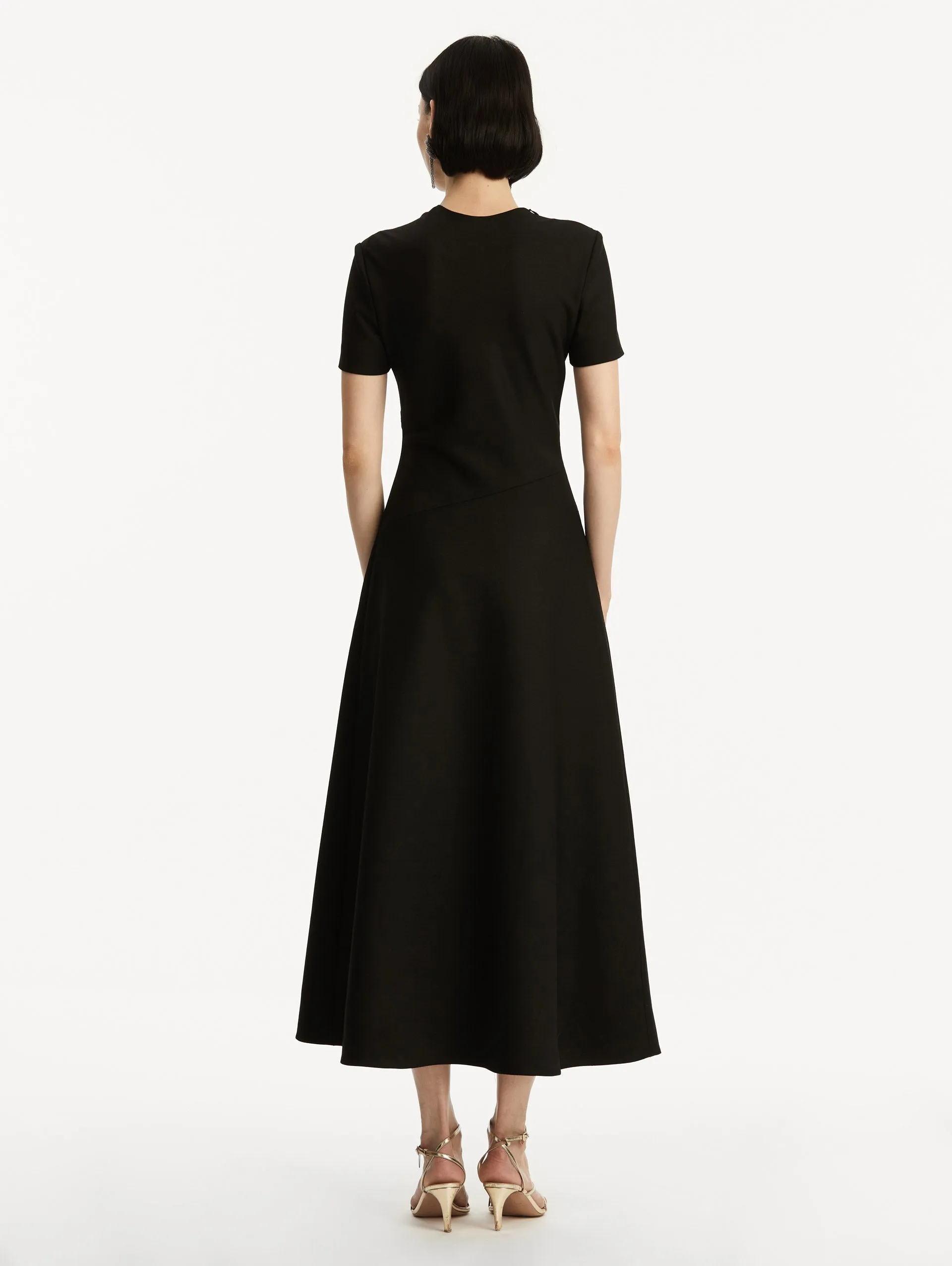 Twist-Detailed Wool Dress