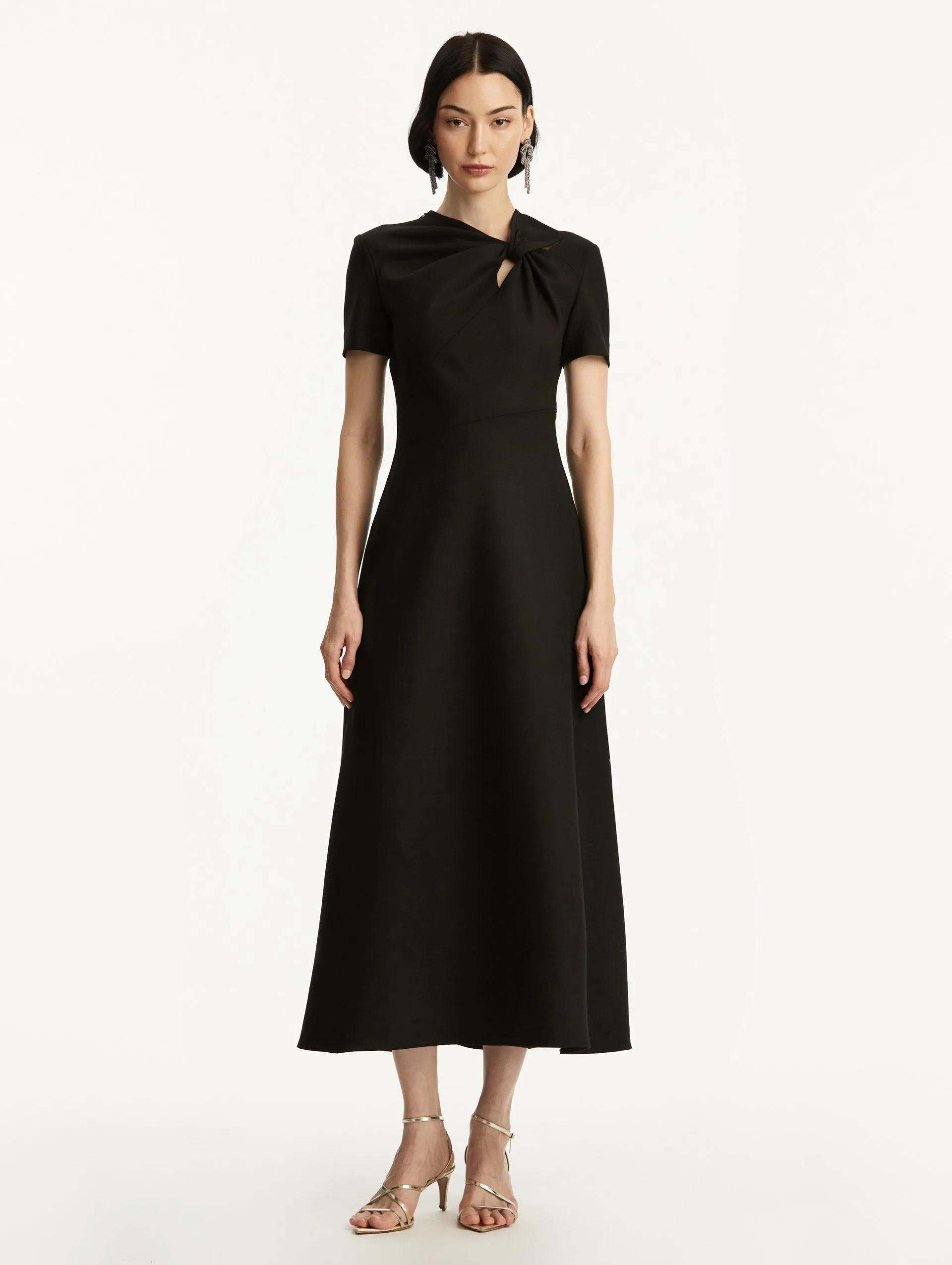 Twist-Detailed Wool Dress