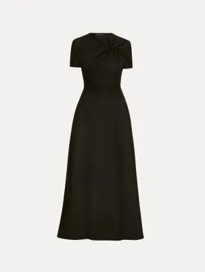 Twist-Detailed Wool Dress