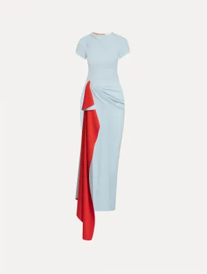 Two-Tone Jersey Asymmetrical Dress
