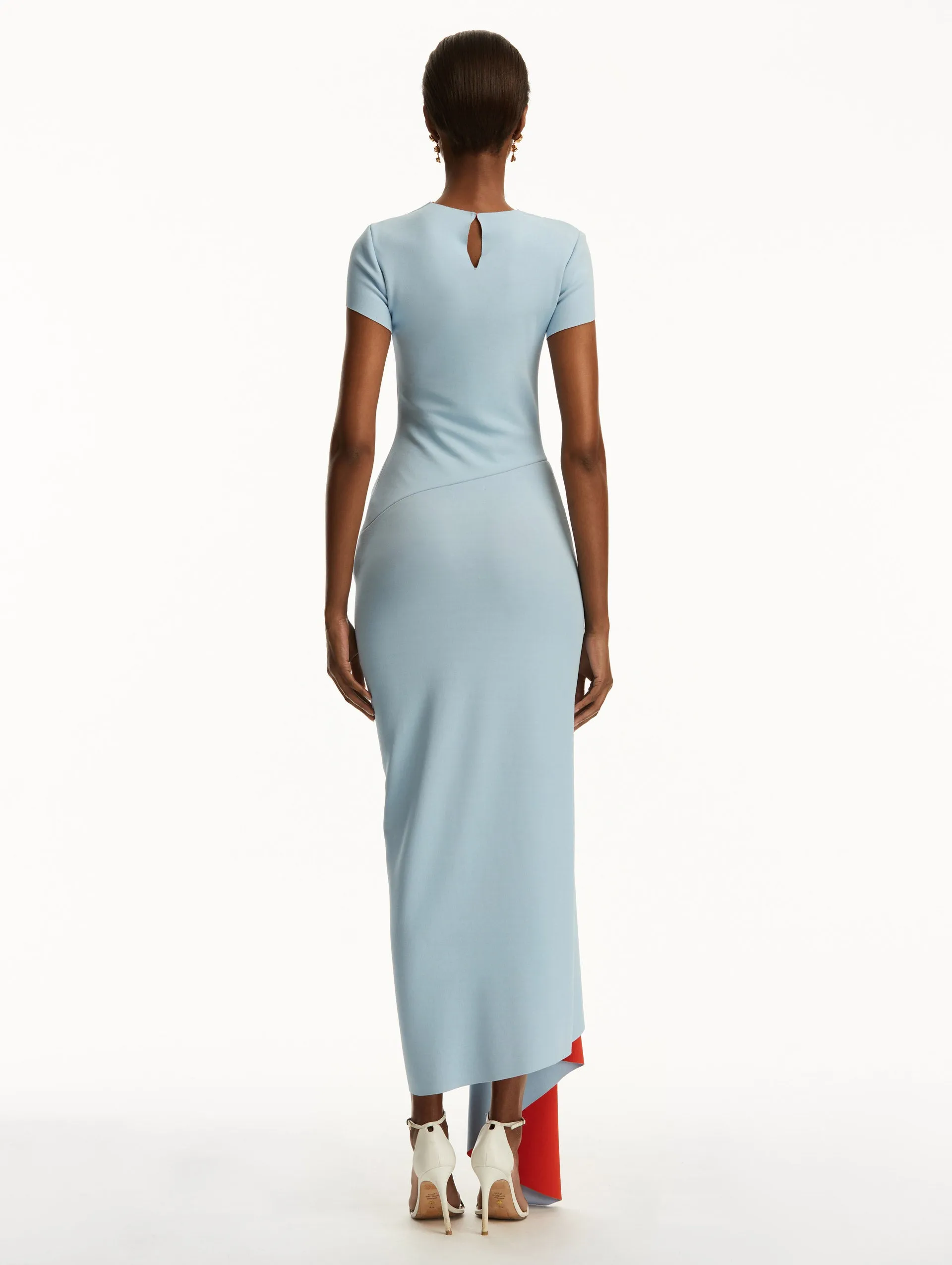 Two-Tone Jersey Asymmetrical Dress