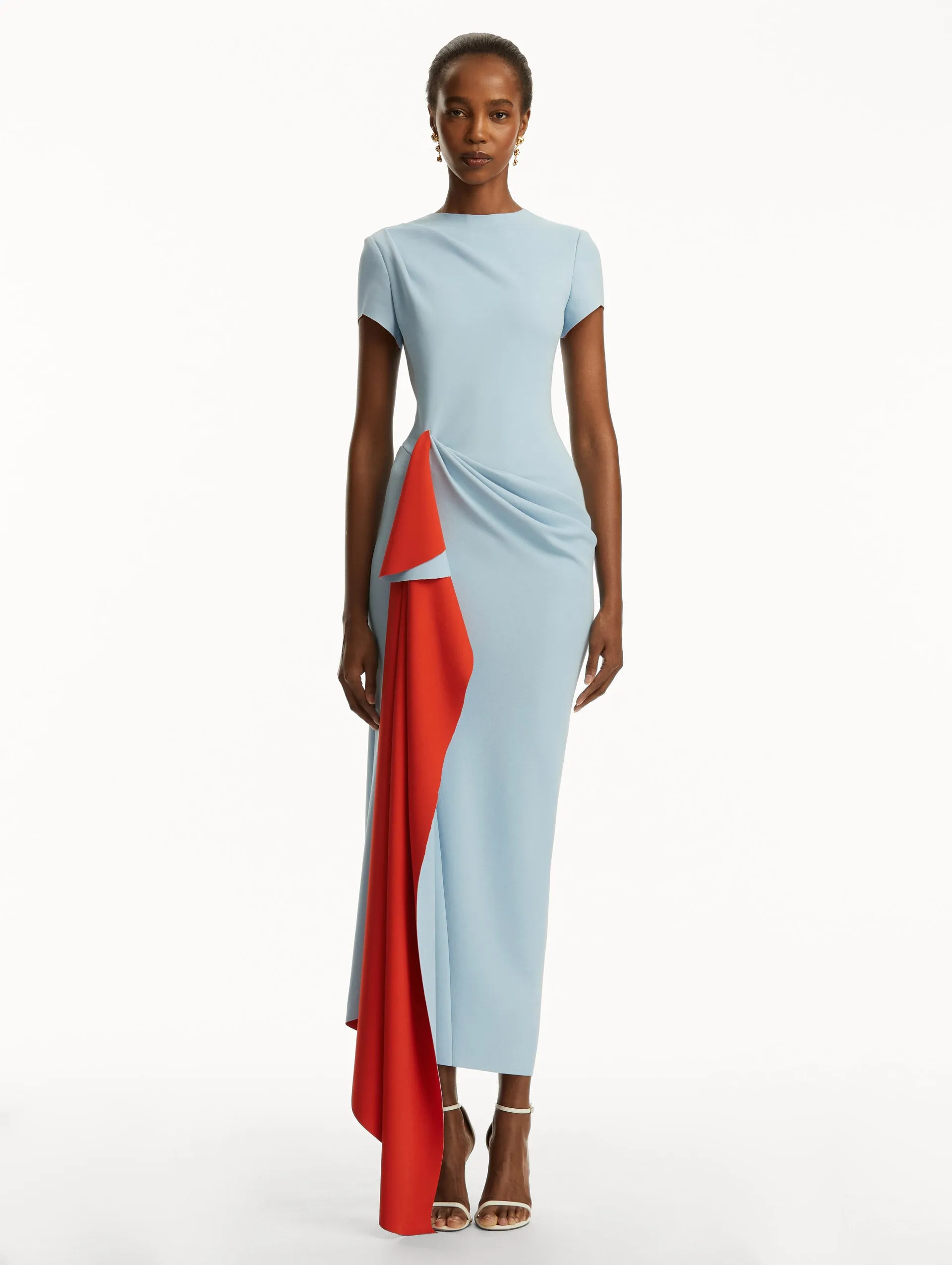 Two-Tone Jersey Asymmetrical Dress