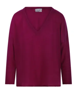 V-Neck Cashmere Sweater With Relaxed Fit
