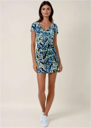 V-Neck Mini Dress - Parisian Monarch