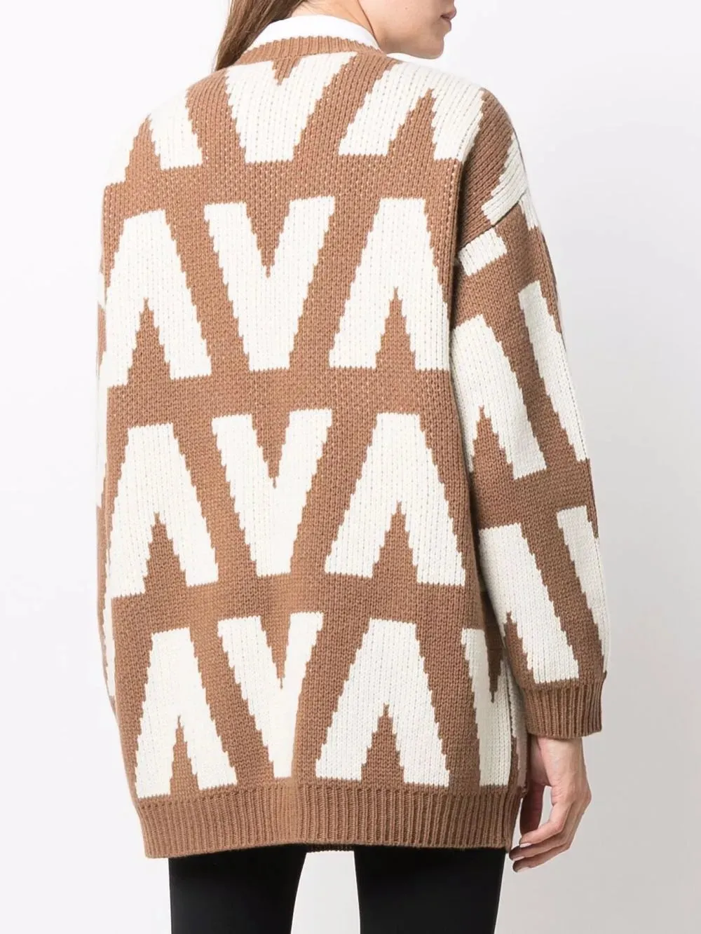 Valentino Logo-Intarsia Virgin Wool Cardigan