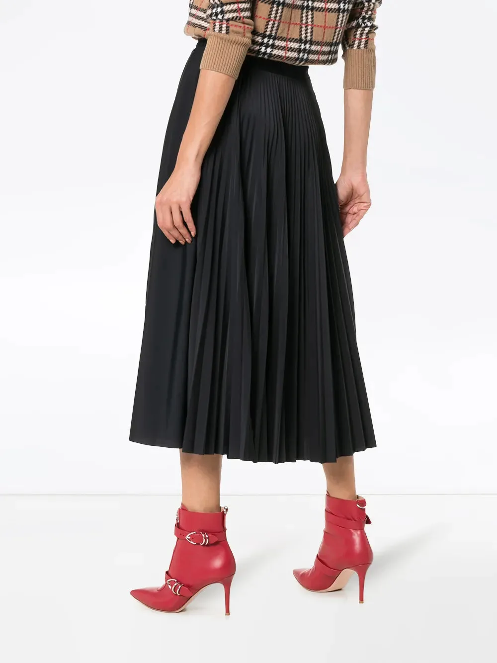 Valentino Vltn Pleated Midi Skirt