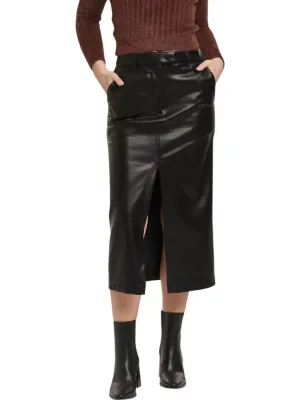 Vegan Leather Sia Skirt In Black