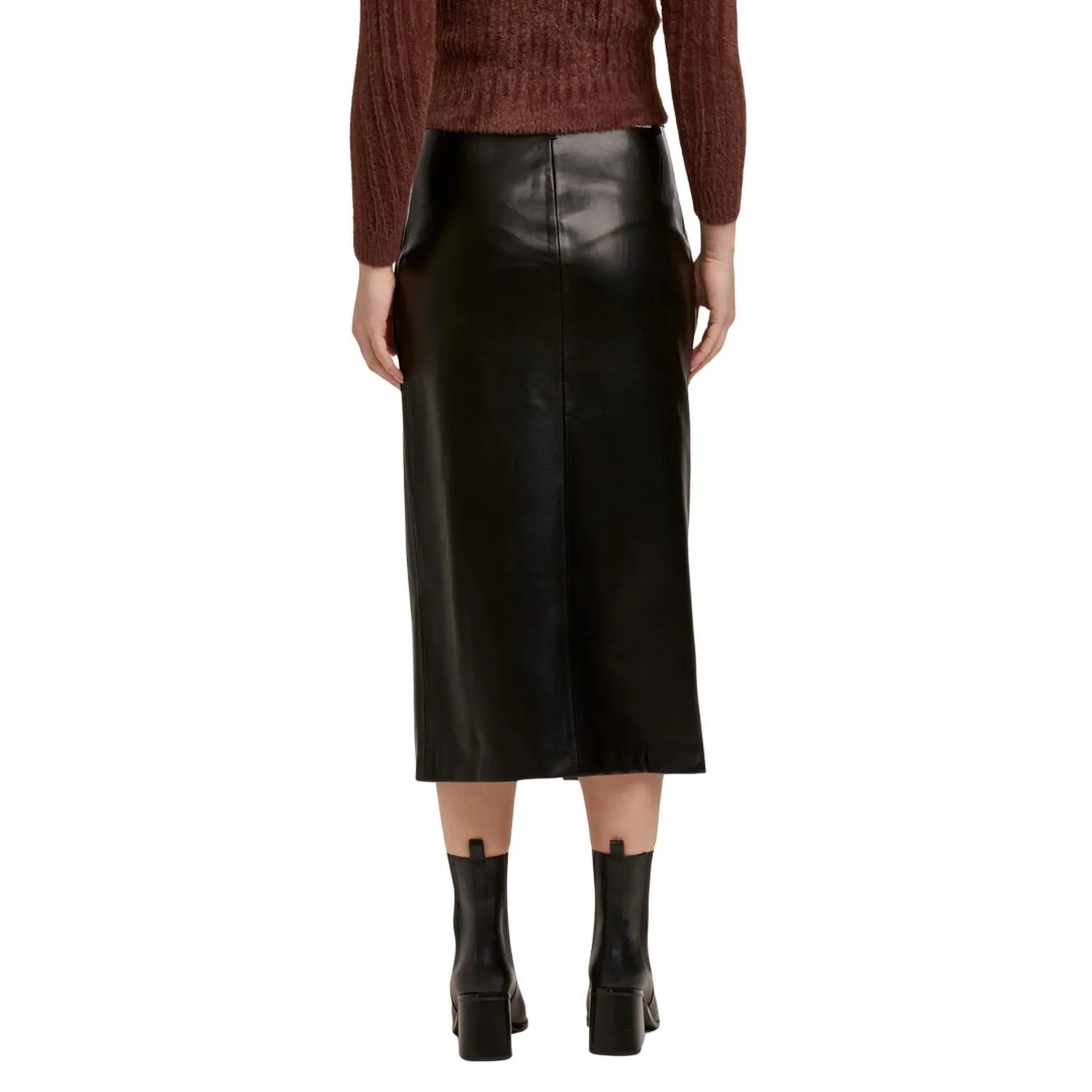 Vegan Leather Sia Skirt In Black