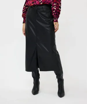 Vegan Leather Skirt In Black