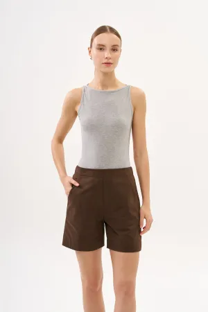 Vera Rib Tank Top Melange Grey