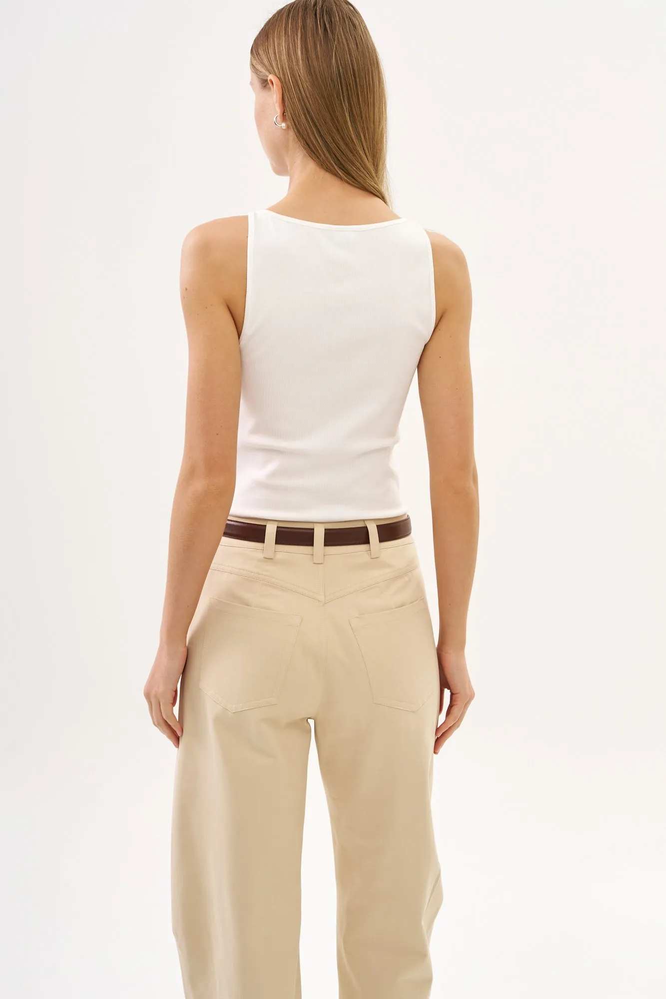 Vera Rib Tank Top White