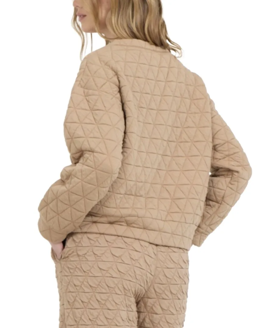 Vintage Havana Quilted Crewneck Top