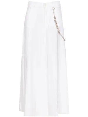 Wide-Leg White Skirt
