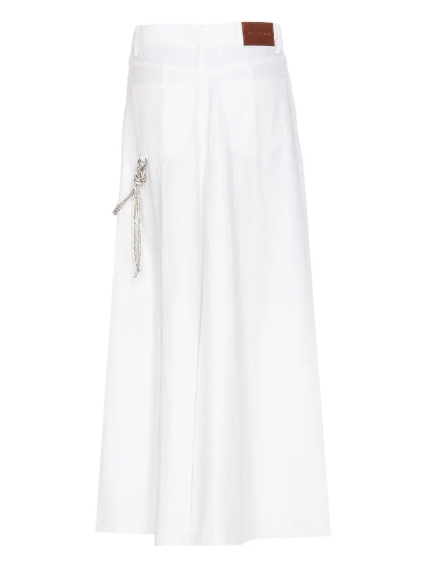 Wide-Leg White Skirt