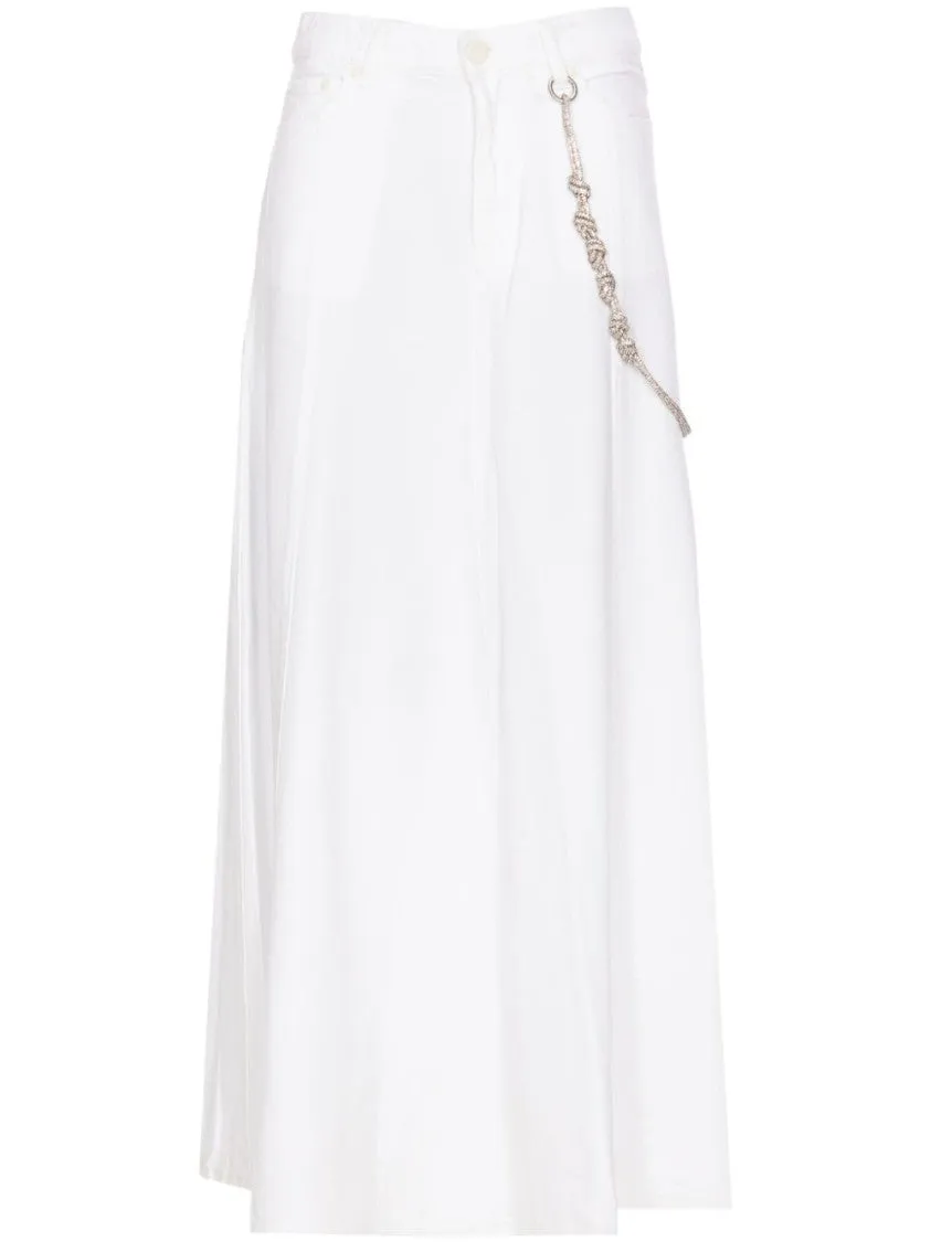 Wide-Leg White Skirt