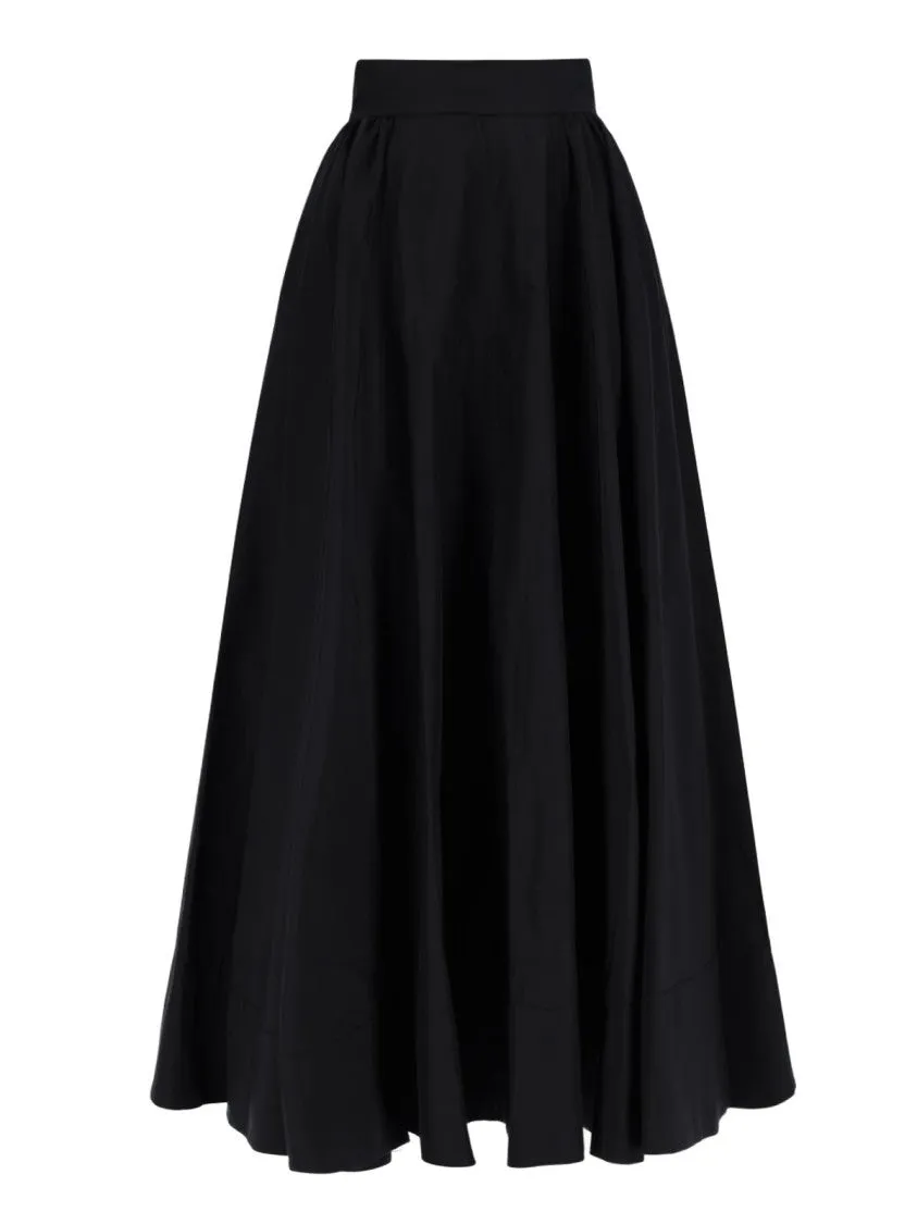 Winona' Flared Maxi Skirt  Black
