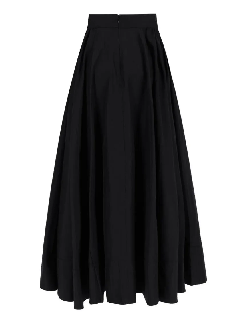 Winona' Flared Maxi Skirt  Black