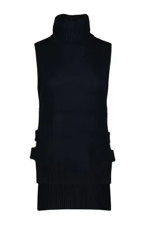 Women's Frankie Sleeveless Turtleneck Sweater In Navy