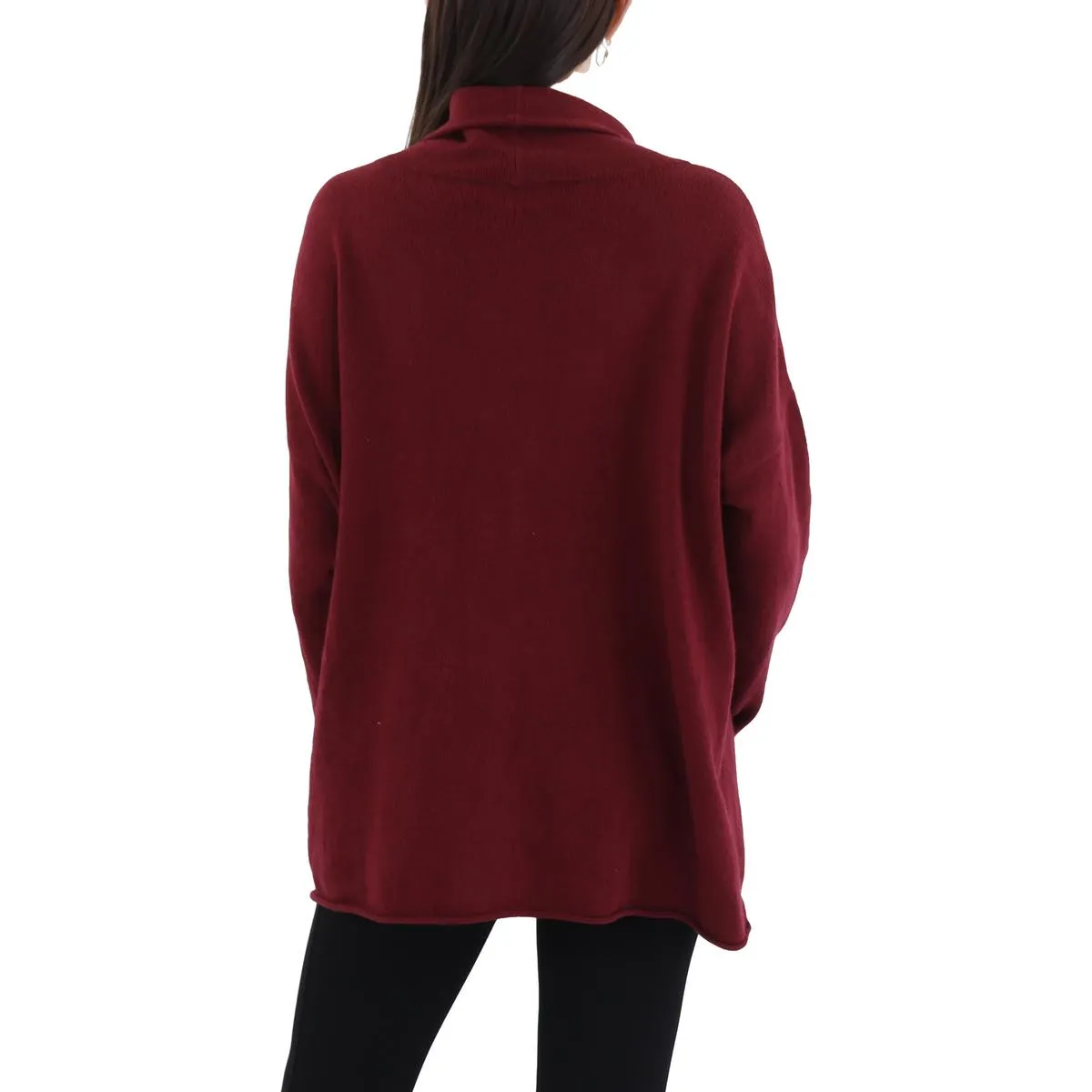 Womens Ribbed Tunic Turtleneck Sweater