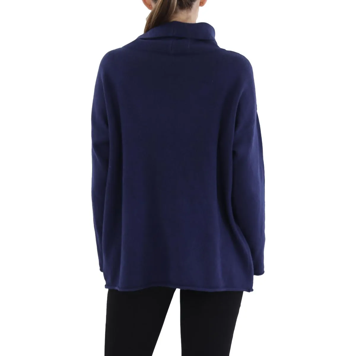 Womens Ribbed Tunic Turtleneck Sweater