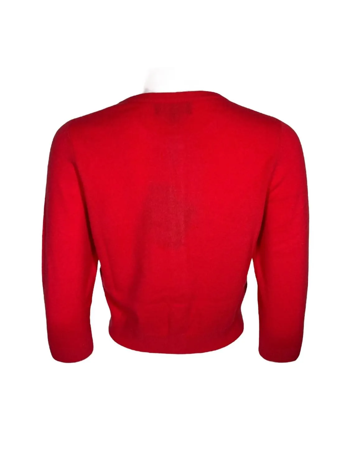 Women's Round Neck Buttoned Cashmere Cardigan In Chili