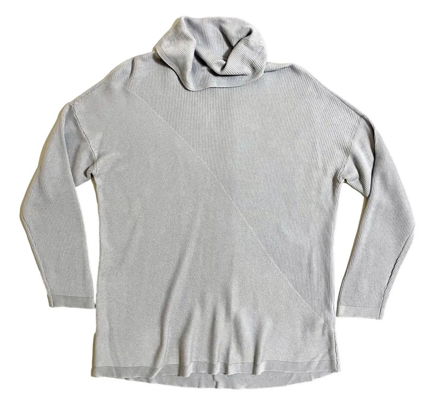 Women's Tencel Lyocell & Silk Cowl Neck Sweater In Blue
