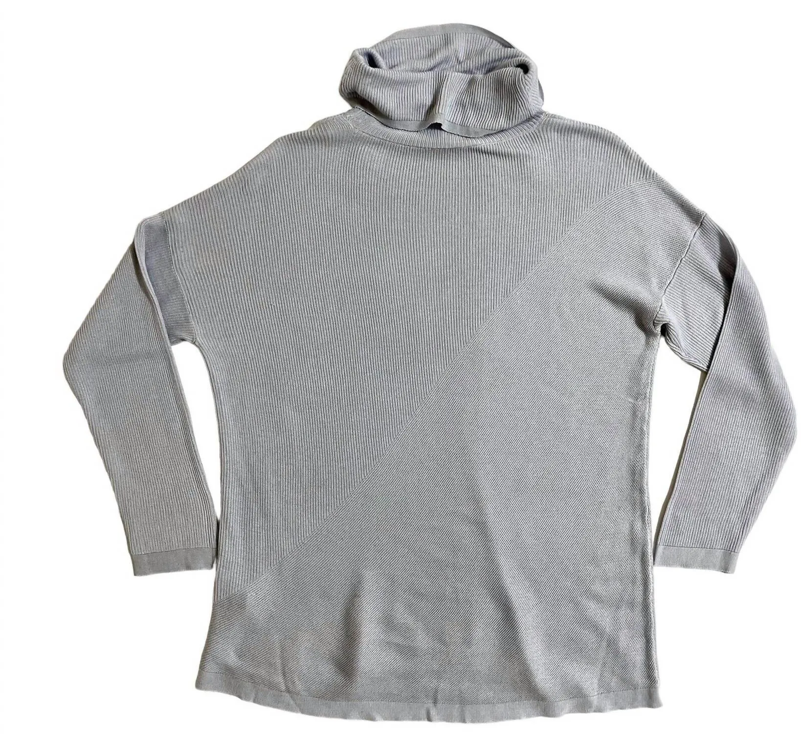 Women's Tencel Lyocell & Silk Cowl Neck Sweater In Blue