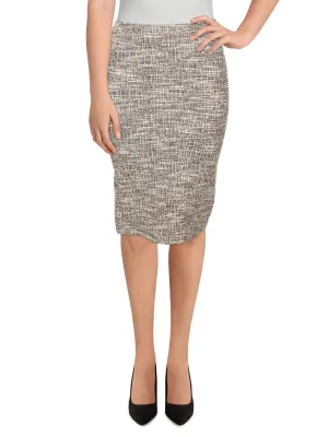 Womens Tweed Pull On Pencil Skirt