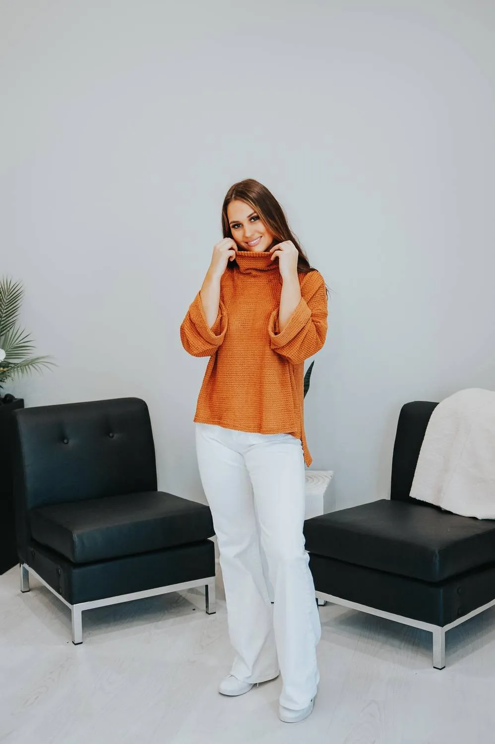 Worth A Date Sweater In Caramel