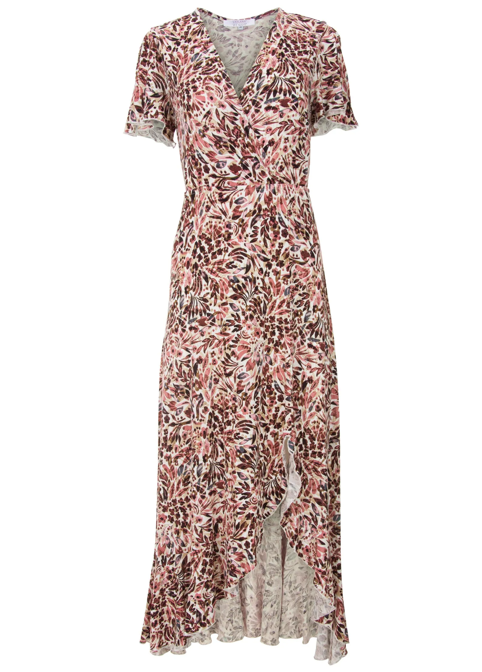 Wrap Maxi Dress - Cream Multi