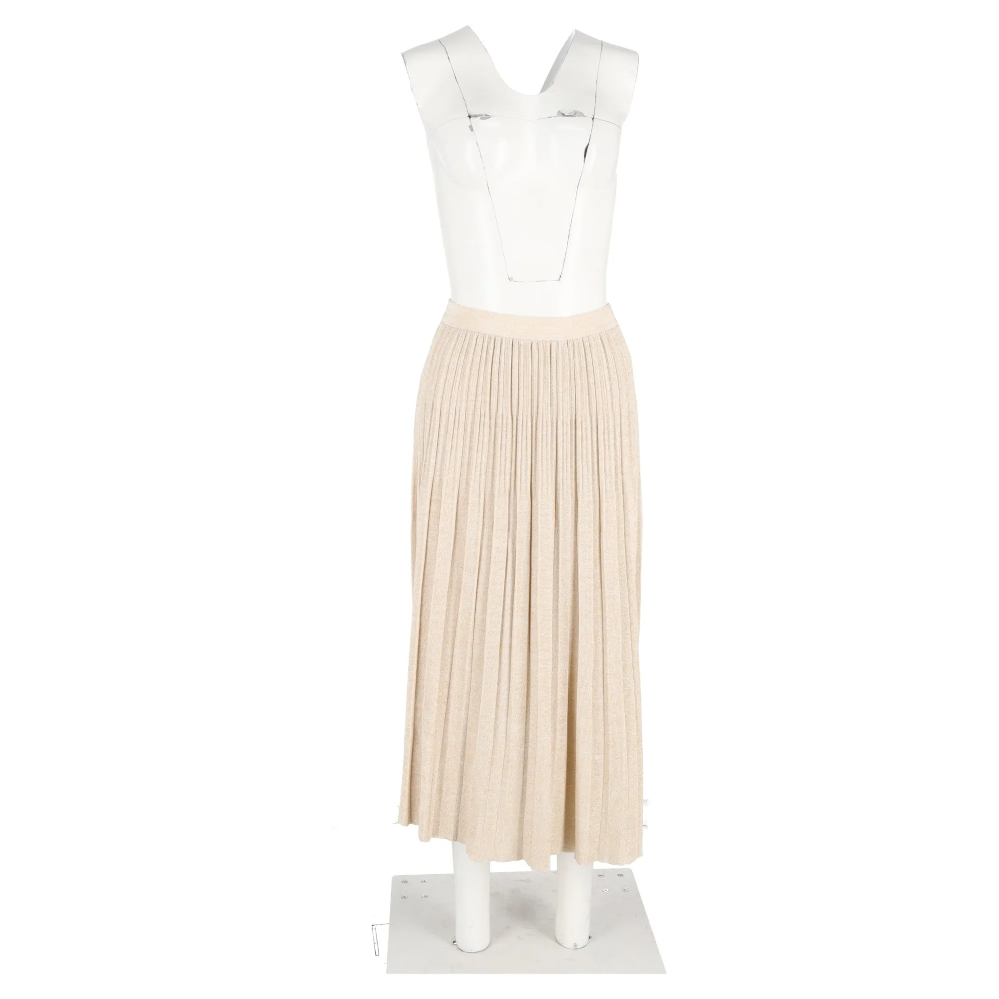 Zimmermann Halliday Rib Midi Skirt in Beige Viscose