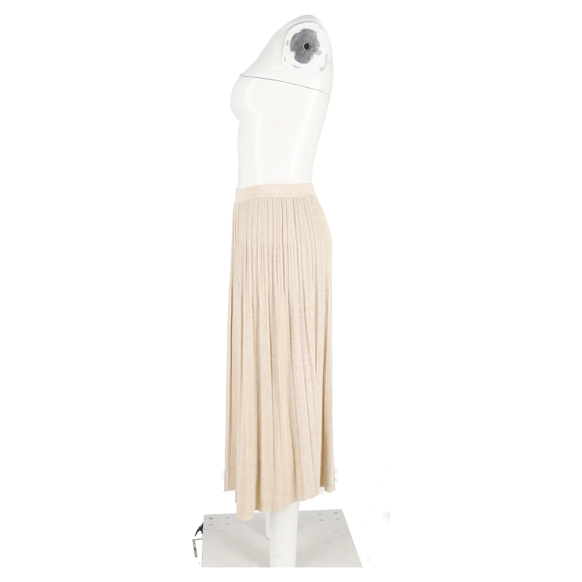 Zimmermann Halliday Rib Midi Skirt in Beige Viscose