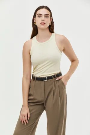 Zoe Rib Top Butter Yellow